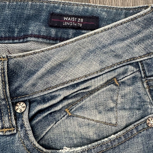 Women’s Vigoss Distressed Blue Denim Skinny Jeans Size 28/28 - Picture 8 of 14